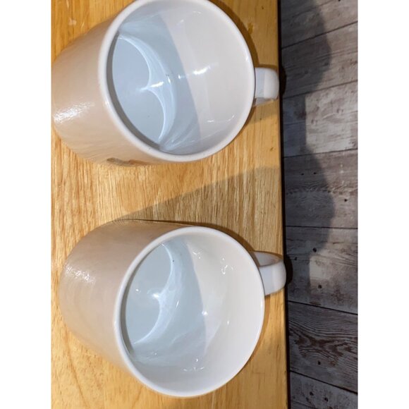 Vintage Ceramic Set of 2 Mugs with Whimsical Garden Gnome & Mouse Dancing Design - Picture 7 of 9